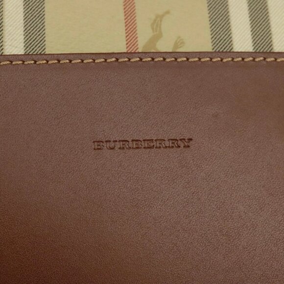 BURBERRY Nova Check Shoulder Bag PVC Beige Gold - Picture 12 of 16